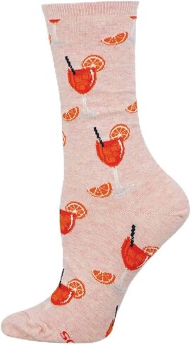 Socksmith Women's Italian Spritz Crew Socks, Pink Heather in Kuwait