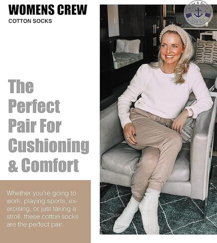 Yacht & Smith 12 PAIRS Womens Value Womens Bulk Lightweight Cotton Crew Socks, Homeless Donation Cheap, Wholesale Sock in Saudi Arabia
