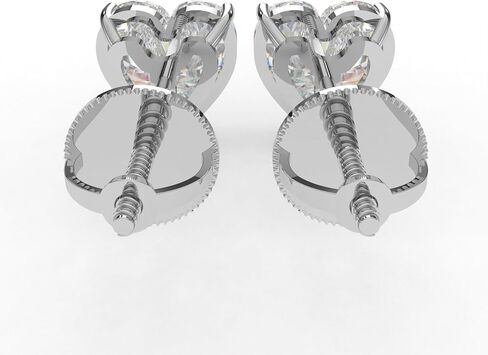 1 Ct Heart Shape Lab Grown Diamond Stud Earrings in 14K White Gold | Screw Back, Hypoallergenic, Daily Work & Party Wear, Gift for Women in Kuwait