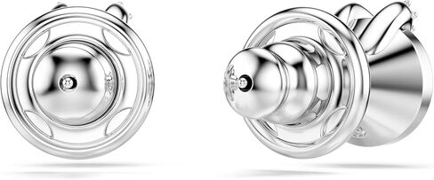 Swarovski Bella stud earrings, Round cut, Pavé, White, Rhodium plated in Saudi Arabia