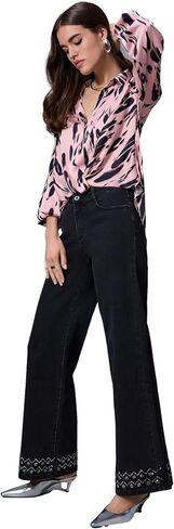 Joseph Ribkoff Women's Classic Wide Leg Stretch Denim Jeans in Saudi Arabia