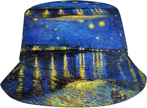 Painting Bucket Hat for Women Men, Fashion Summer Fisherman Hat Travel Beach Hats Packable Sun Cap in Saudi Arabia