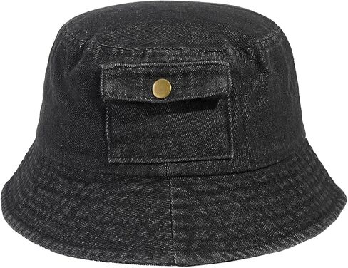 Denim Bucket Hat for Men Women - Washed Cotton Fishing Beach Sun Hats in Saudi Arabia