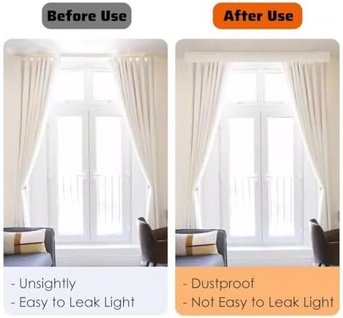 Heavy-Duty Double Row Ceiling Curtain Track - Silent Blackout System with Aluminum Frame, 400cm/157.5in, Ideal for Window Valance Box and Cassette Blinds in Kuwait