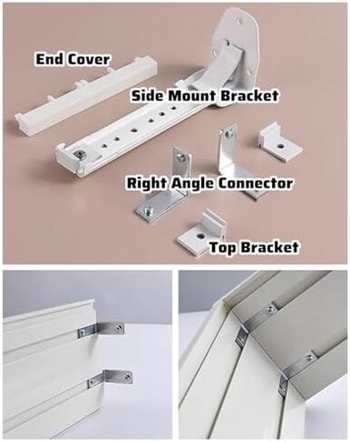 Heavy-Duty Double Row Ceiling Curtain Track - Silent Blackout System with Aluminum Frame, 400cm/157.5in, Ideal for Window Valance Box and Cassette Blinds in Kuwait