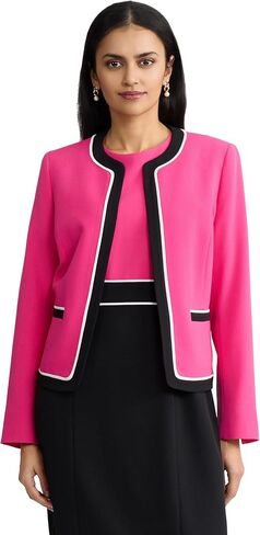 Kasper Women's Long Sleeve Colorblock Open Front Blazer in Kuwait