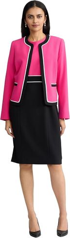 Kasper Women's Long Sleeve Colorblock Open Front Blazer in Kuwait