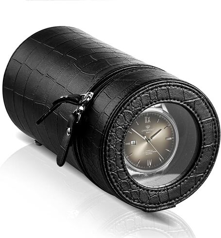 Single Watch Winder for Automatic Watches – Silent Motor, Battery and AC Adapter Powered, 2 Rotating Modes, Portable Watch Winders with Acrylic Window – Automatic Watch Winder Box for Men & Women in Saudi Arabia