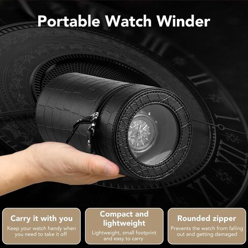 Single Watch Winder for Automatic Watches – Silent Motor, Battery and AC Adapter Powered, 2 Rotating Modes, Portable Watch Winders with Acrylic Window – Automatic Watch Winder Box for Men & Women in Saudi Arabia
