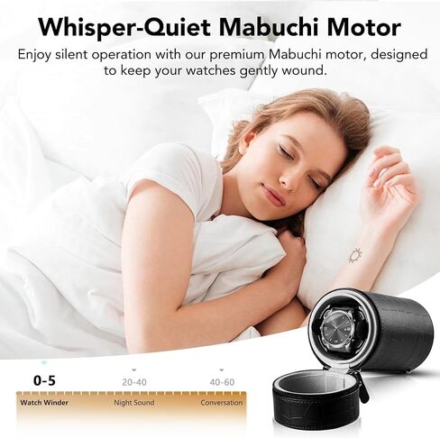 Single Watch Winder for Automatic Watches – Silent Motor, Battery and AC Adapter Powered, 2 Rotating Modes, Portable Watch Winders with Acrylic Window – Automatic Watch Winder Box for Men & Women in Saudi Arabia