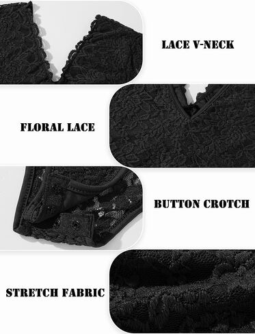 Sexy Floral Lace Bodysuit Women Long Sleeve V-Neck Backless Going Out Body Suit Tops XS-L in Kuwait