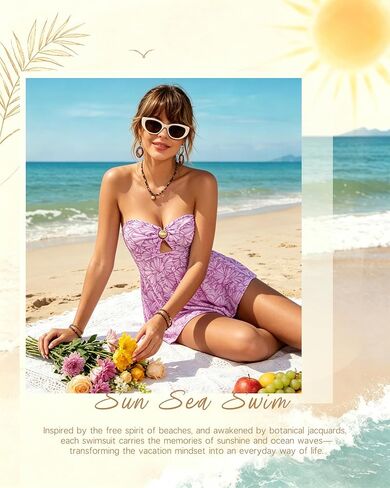 DaiLiWei Tankini Swimsuits for Women Bandeau Strapless 2 Piece Bathing Suit Tops Tummy Control High Waisted Flowy Swim Suits in Saudi Arabia