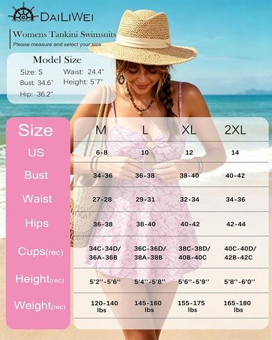 DaiLiWei Tankini Swimsuits for Women Bandeau Strapless 2 Piece Bathing Suit Tops Tummy Control High Waisted Flowy Swim Suits in Saudi Arabia