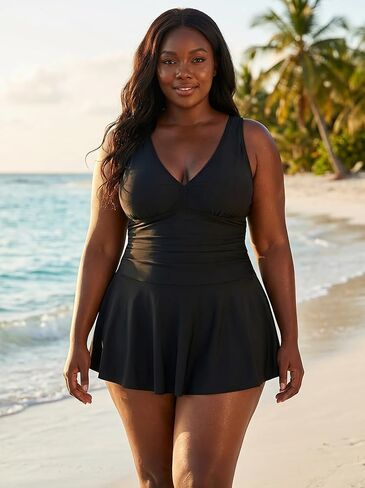Plus Size Swim Dress with Separate Bottoms for Women in Kuwait