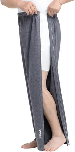 Post Surgery Pants for Men, Warm Tear Away Pants, Recovery Pajamas Pants with Zipper Closure in Both Side in Saudi Arabia