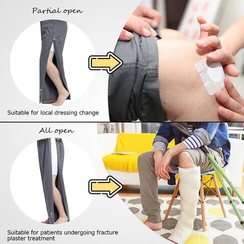 Post Surgery Pants for Men, Warm Tear Away Pants, Recovery Pajamas Pants with Zipper Closure in Both Side in Saudi Arabia