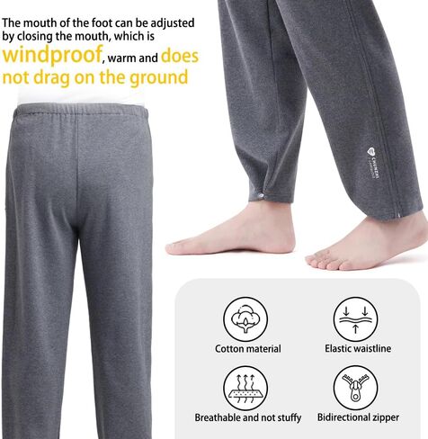 Post Surgery Pants for Men, Warm Tear Away Pants, Recovery Pajamas Pants with Zipper Closure in Both Side in Saudi Arabia