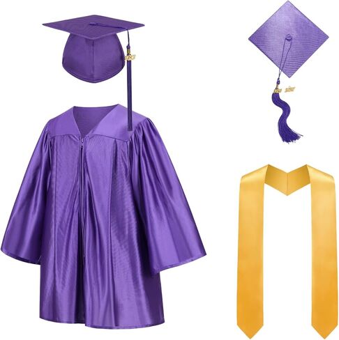 TOONRAIN Kindergarten Graduation Gown Cap and Gown Set with Tassel Glitter Preschool Kids Ceremony in Kuwait