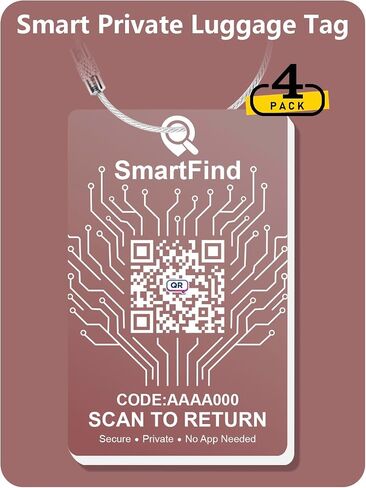 Smart Luggage Tags for Suitcases, QR Code Travel Tags with Privacy Protection & Optional GPS Sharing, No App Needed, Durable Tags for Cruises, Flights & Travel (2, Dusty Rose) in Saudi Arabia