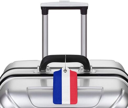 France Flag Luggage Tag with Stainless Steel Loop Privacy Cover Id Label for Travel Bag Suitcase 2 Pcs in Saudi Arabia
