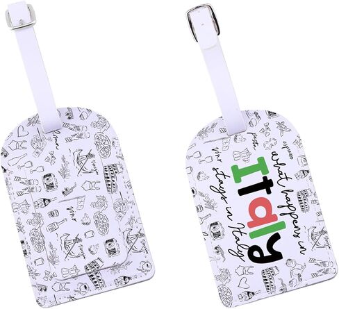 Italy Lover Luggage Tag Italian Icons Luggage Tag Rome Purse Info Tag Italy Honeymoon Trip Tag Italy Boarding Pass for Traveler (ItalyTag-US) in Kuwait