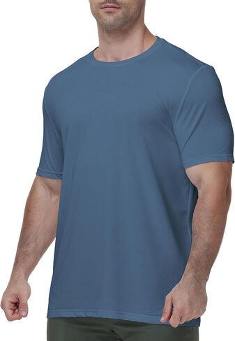 Men's Quick Dry Running T-Shirt Lightweight Mesh Breathable Tee Moisture Wicking Athletic Shirt for Gym Casual Wear in Saudi Arabia