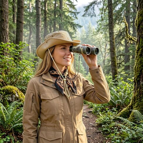3 Pcs Safari Costume Women Safari Hat Binoculars Leopard Scarf Zoo Keeper Costume Adult Accessories Set for Halloween in Saudi Arabia