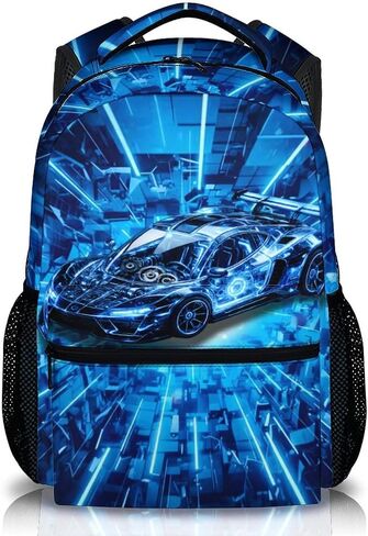 Kids School Backpack for Boys Racing Car Backpacks for Travel Camping Casual, Cool School Supplies for Preschool Kindergarten Elementary in Kuwait