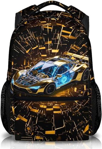 Kids School Backpack for Boys Racing Car Backpacks for Travel Camping Casual, Cool School Supplies for Preschool Kindergarten Elementary in Kuwait