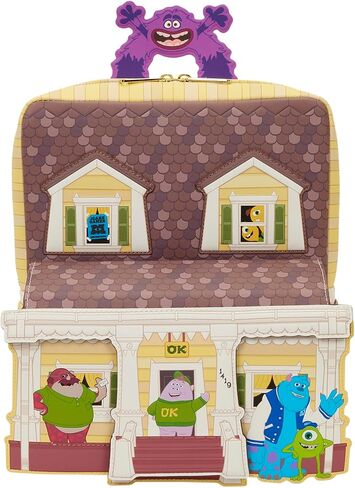 Loungefly Disney: Pixar - Monsters University - حقيبة ظهر صغيرة على شكل Oozma Kappa House - رائعة للأطفال والكبار - حقائب قابلة للجمع in Kuwait