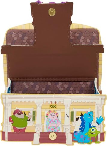 Loungefly Disney: Pixar - Monsters University - حقيبة ظهر صغيرة على شكل Oozma Kappa House - رائعة للأطفال والكبار - حقائب قابلة للجمع in Kuwait