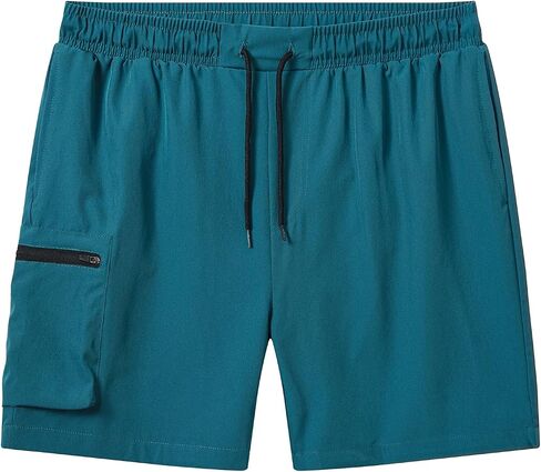 Summer Men's Swim Trunks Quick Dry Beach Shorts with Zipper Pockets and Mesh Lining in Kuwait