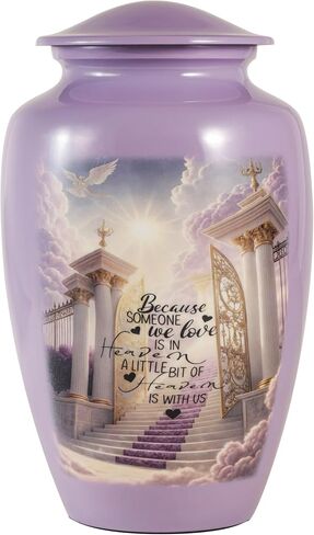 HIGH Street Nautical Urn for Ashes Adult Male Female 10" Cremation Keepsake Urns in Moonlight Path to Heaven Design Burial Urn Large Aluminum (6x6x10 inch_Black) in Saudi Arabia