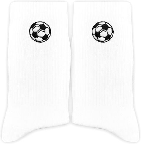Soccer Ball Embroidered Socks - Comfortable Everyday Pair, Soccer Gifts for Birthday, Christmas, Graduation, World Cup Party.(056) in Saudi Arabia