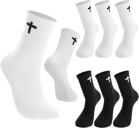 9 Pairs Christian Cross Socks, Jesus Socks Prayer Religious Sock for Dad Grandpa Men Women Husband in Kuwait