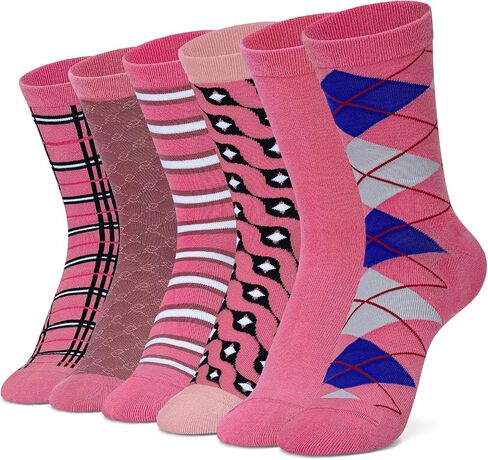 6 Pairs Men's Crew Socks Fashion Novelty Socks Geometric Striped Printed Patterned Socks in Kuwait