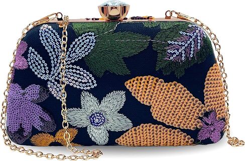 Embroidered Beaded Bag Sequin Clutch Purses for Women Evening Floral Purse for Party Wedding Cocktail in Saudi Arabia