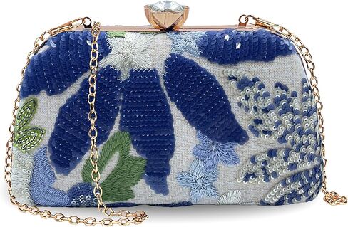 Embroidered Beaded Bag Sequin Clutch Purses for Women Evening Floral Purse for Party Wedding Cocktail in Saudi Arabia