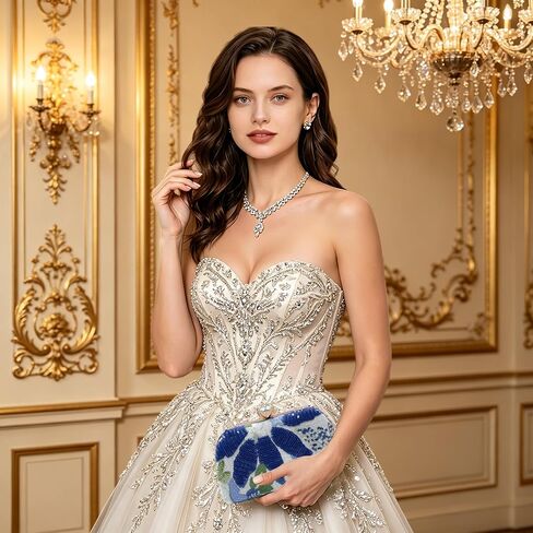 Embroidered Beaded Bag Sequin Clutch Purses for Women Evening Floral Purse for Party Wedding Cocktail in Saudi Arabia