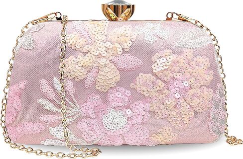 Embroidered Beaded Bag Sequin Clutch Purses for Women Evening Floral Purse for Party Wedding Cocktail in Saudi Arabia