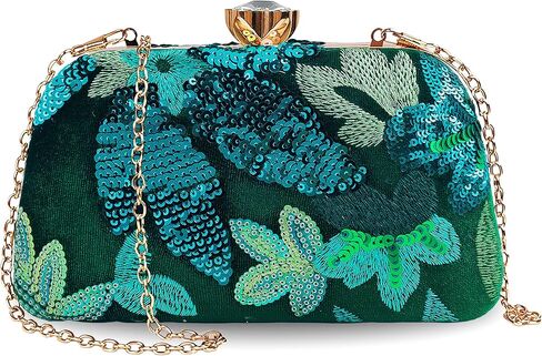 Embroidered Beaded Bag Sequin Clutch Purses for Women Evening Floral Purse for Party Wedding Cocktail in Saudi Arabia