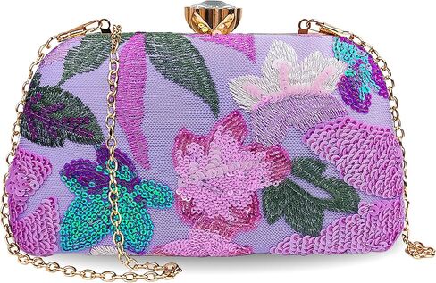 Embroidered Beaded Bag Sequin Clutch Purses for Women Evening Floral Purse for Party Wedding Cocktail in Saudi Arabia