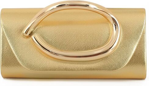 Clutch Purses for Women – Gold Metal Handle Evening Bag, Elegant Small Clutch for Wedding, Party & Cocktail Events in Saudi Arabia