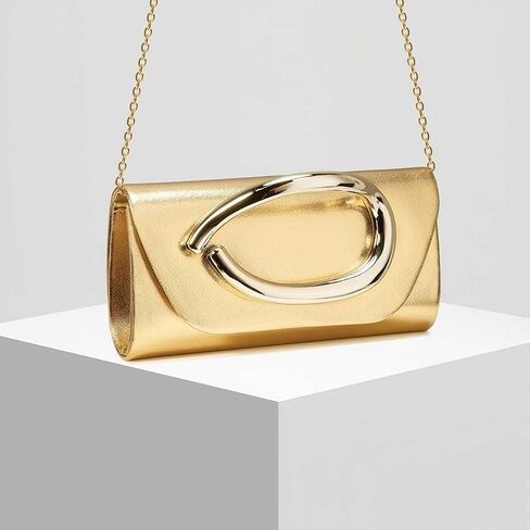 Clutch Purses for Women – Gold Metal Handle Evening Bag, Elegant Small Clutch for Wedding, Party & Cocktail Events in Saudi Arabia