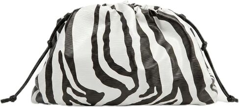 Zebra Print Clutch Purse Soft PU Leather Dumpling Cloud Bag Ruched Evening Crossbody Handbag for Party in Saudi Arabia