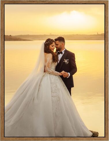 FAMOOK Custom Canvas Prints With Your Photos, 3 Style Personalized Photo Frame Canvas Wall Art, Ready To Hang Picture For Living Room Decor, Wedding Birthday Gifts in Kuwait