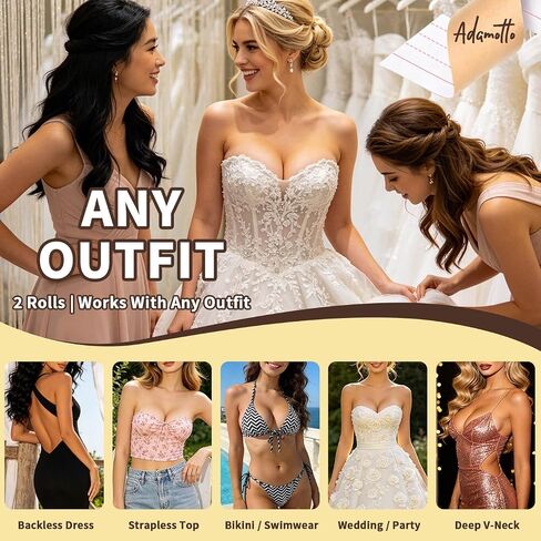 Boob Tape for Breast Lift – 2 Rolls Breathable Waterproof Push Up Adhesive Body Tape with 5 Pairs Sticky Nipple Covers, Invisible Support for Backless Strapless Dresses, Large Breasts A-G Cup Beige in Saudi Arabia