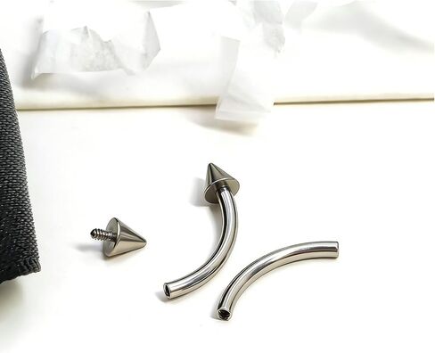 4pcs G23 Titanium 16G Internally Threaded Staple Surface Replacement Curved Barbell Piercing Jewelry Piercing Jewelry 6-12mm in Kuwait