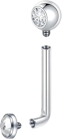 Titanium Vertical Hood VCH Christina Barbell Piercing, 14 Gauge, 11mm Length, Silver in Saudi Arabia