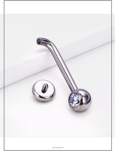 Titanium Vertical Hood VCH Christina Barbell Piercing, 14 Gauge, 11mm Length, Silver in Saudi Arabia